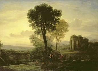 Morgen (Landschaft mit Jakob, Rachel und Leah am Brunnen), 1666